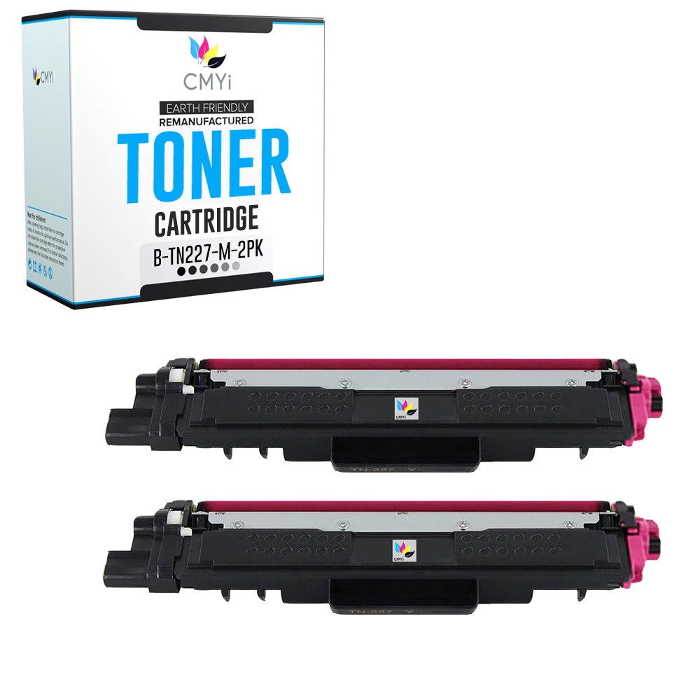 2-Pack Compatible CMYi TN-227 Magenta Toner Cartridge fits Brother MFC-L3750CDW