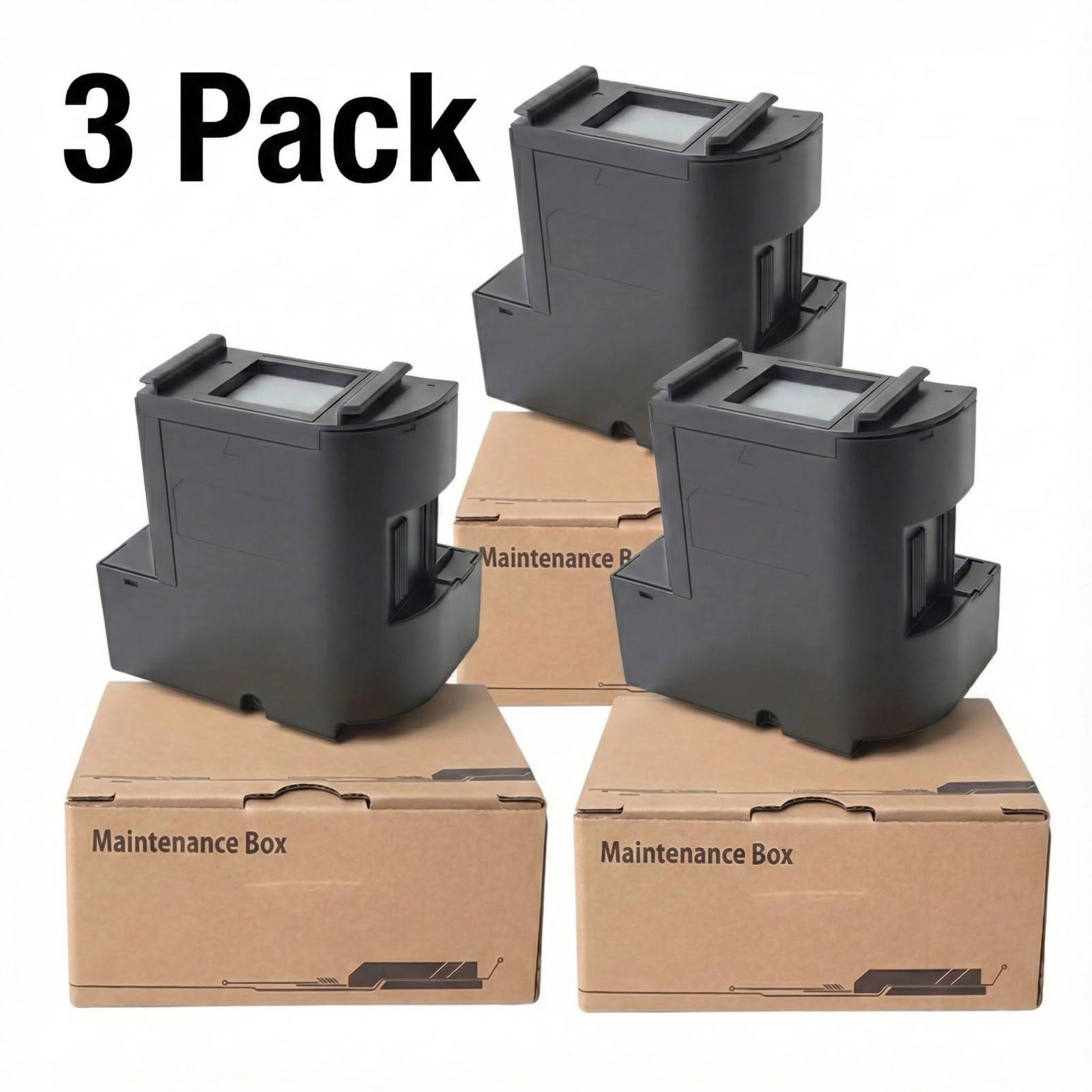 3pack Maintenance Box For T04D1 ET-15000 ET-3750 ET-3760 WF-2860 ET-4760 ET-3850