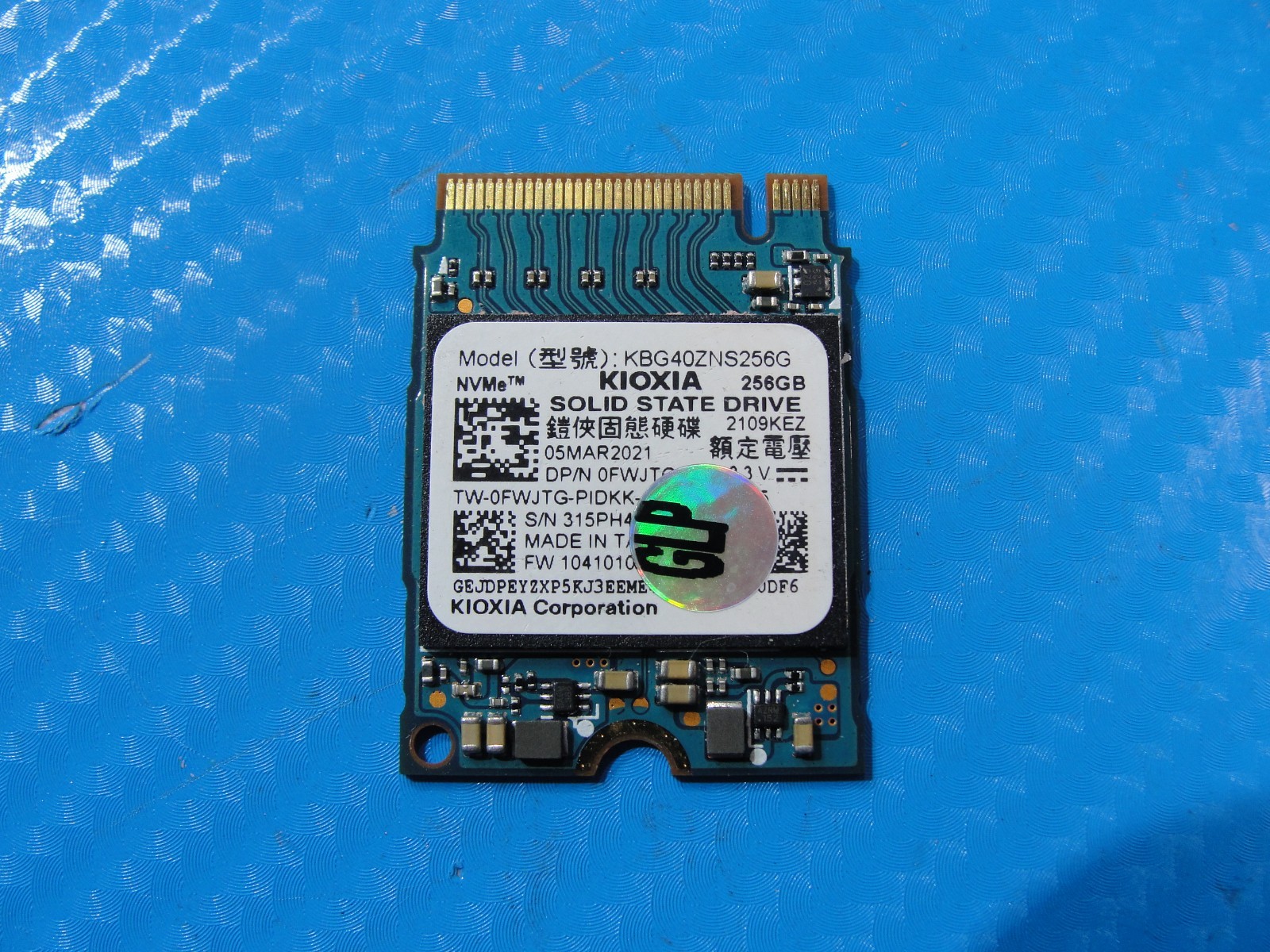 Dell 5420 Kioxia 256GB NVMe M.2 SSD Solid State Drive KBG40ZNS256G FWJTG