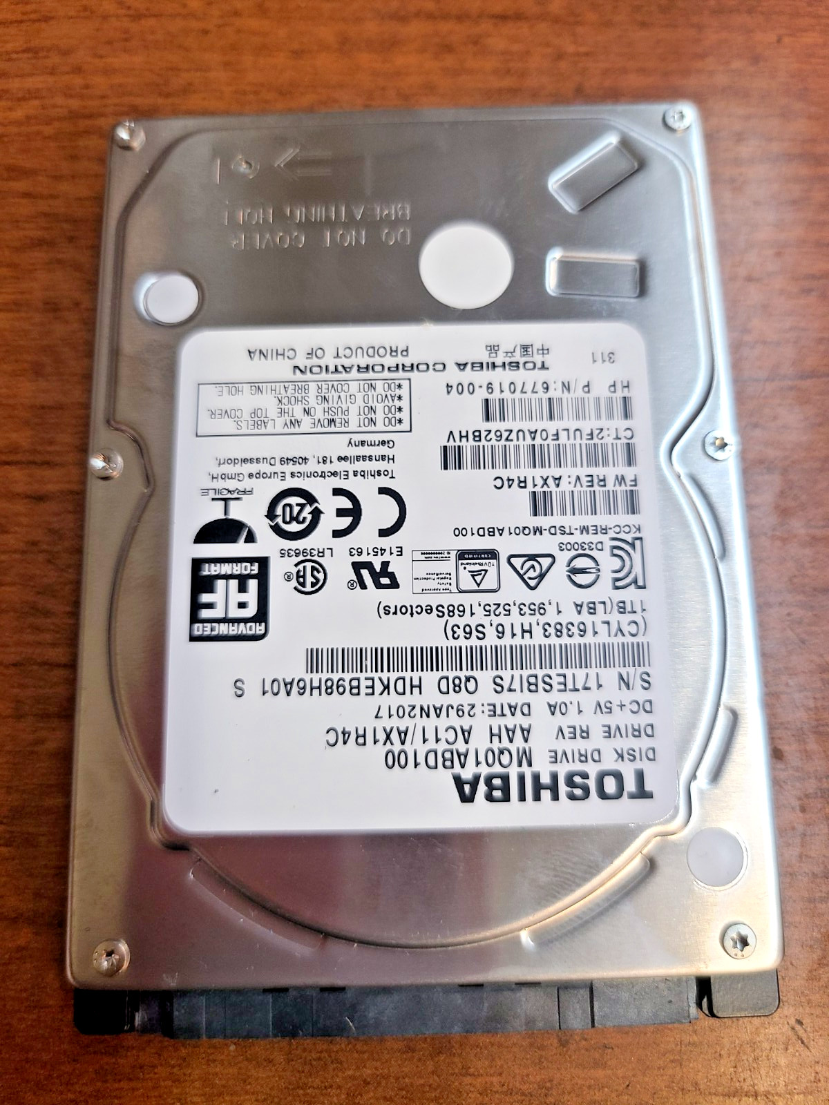 WINDOWS 11 HP 15-AU165CL 15-AU063NR 1TB HARD DRIVE 778192-005 677019-004 MQ01ABD