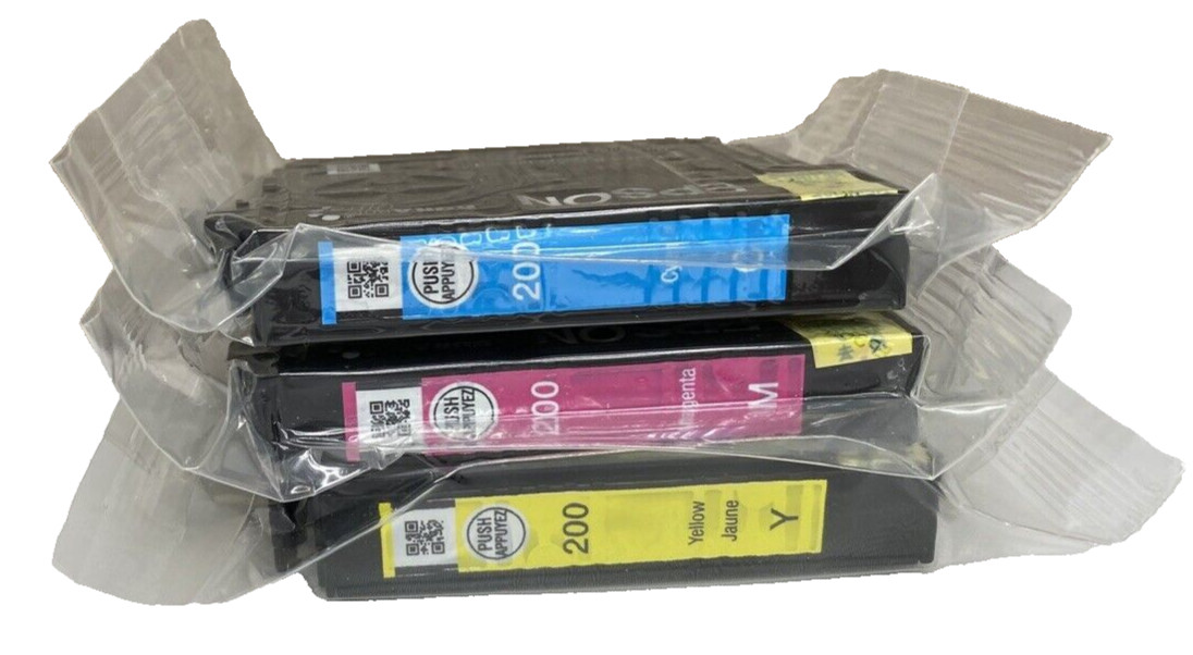T200520 New Genuine Epson 200 CMY Color Ink Combo Pack 04/2021