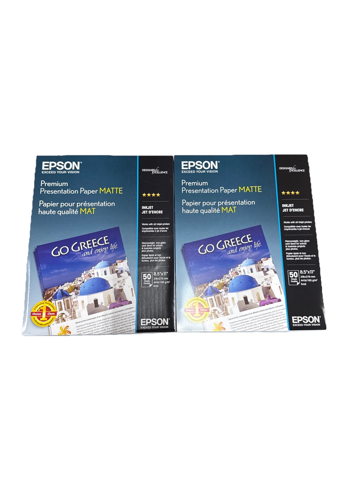 Epson Heavyweight 8.5x11 Matte Paper, 50 Sheets (S041257) - 2 Pack