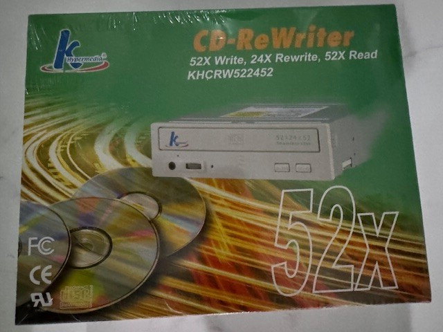 K HYPERMEDIA CD 52 X WRITE, 24X REWRITE, 52X READ #KHCRW522452-NEW SEALED IN BOX