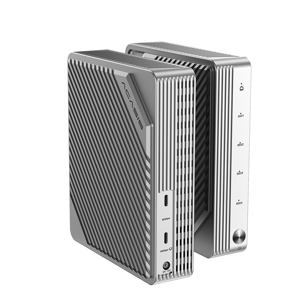 Acasis 4 Bay 40Gbps M.2 NVMe RAID SSD Enclosure 32TB RAID 0/1/5/10 for Mac/PC