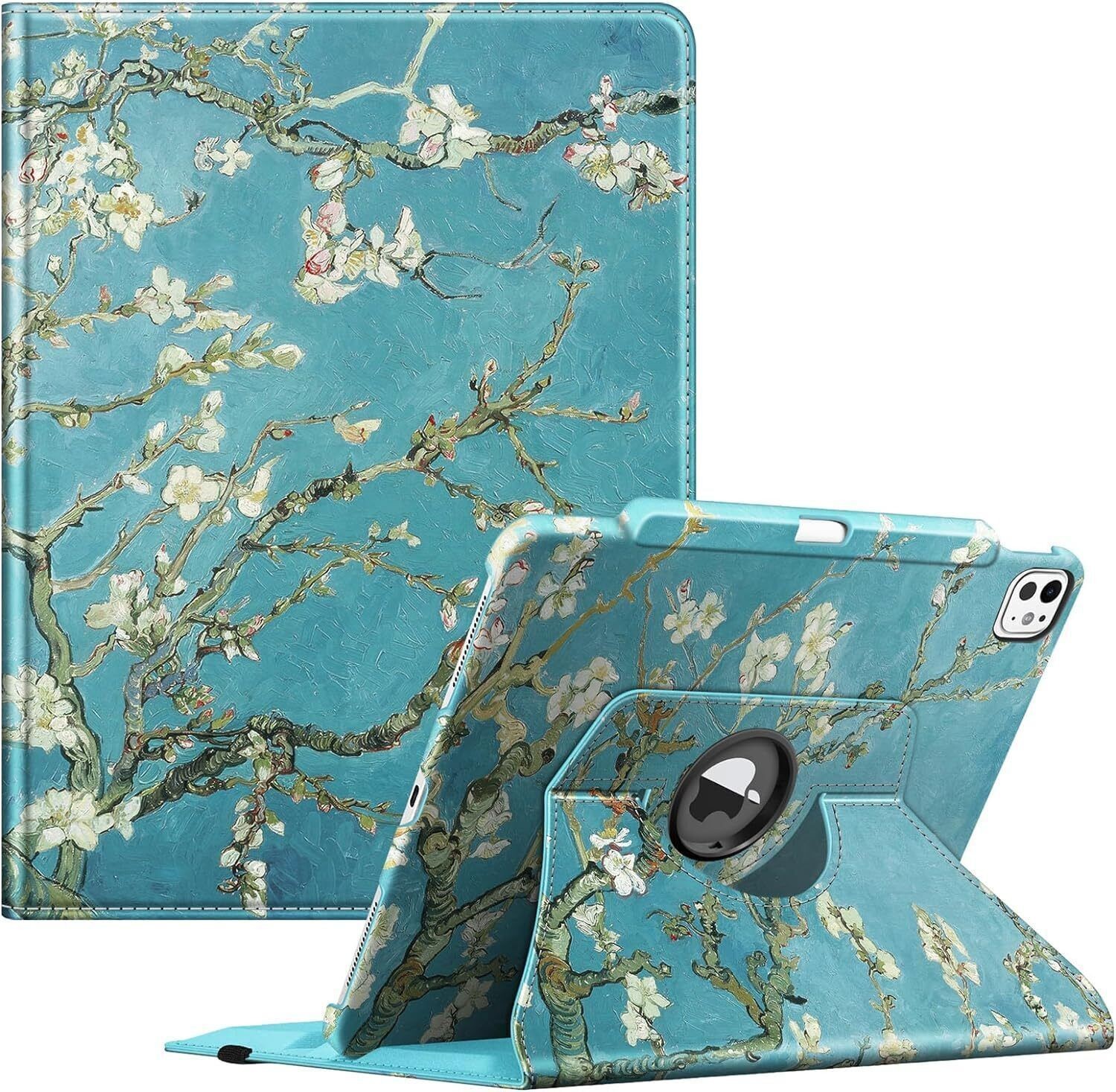 Rotating Case for iPad Pro 13-inch (M5) 2025/ (M4) 2024 Cover with Pencil Holder