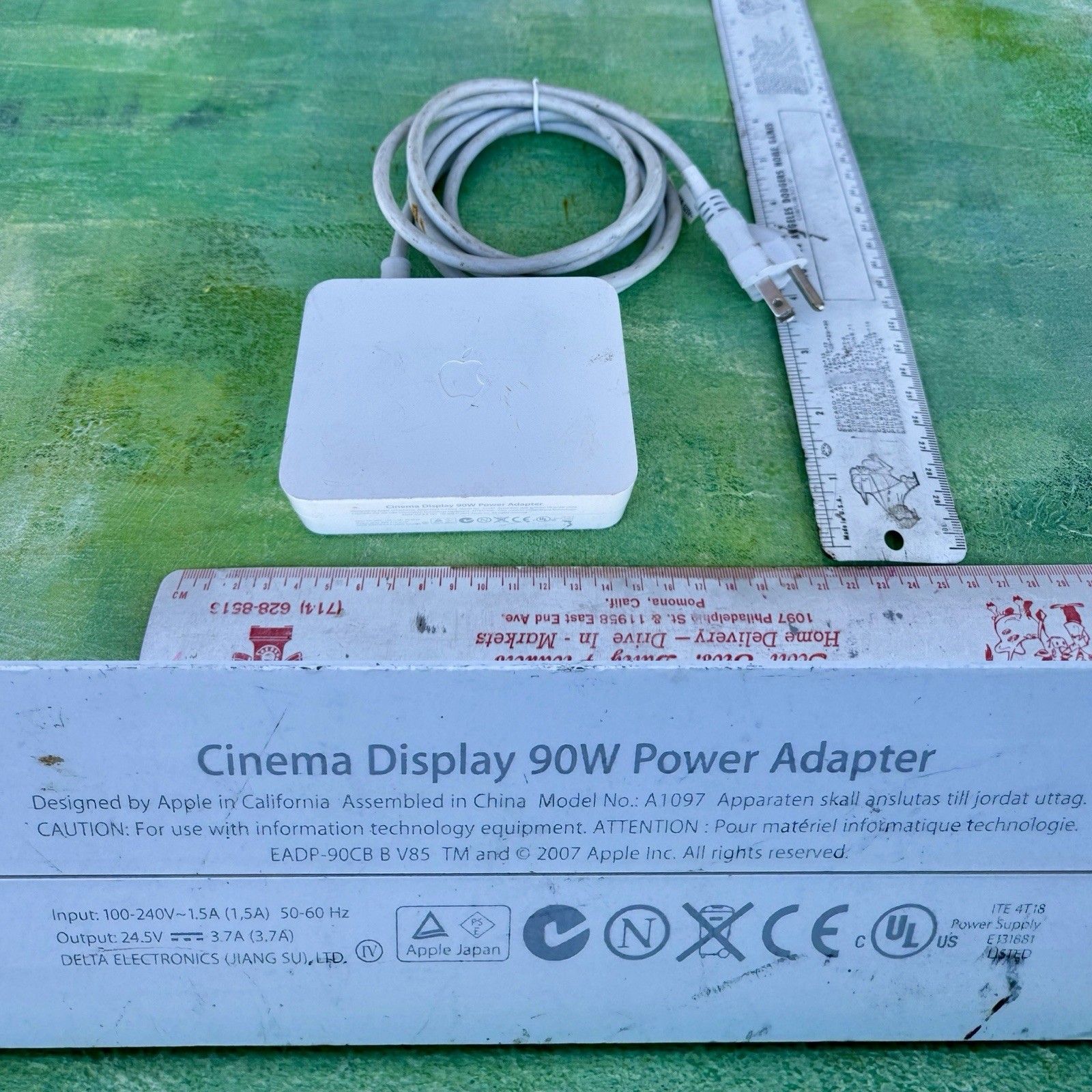 2007 Authentic Apple A1097 Power Adapter Cinema Display 90w With Cord 24.5v 3.7A