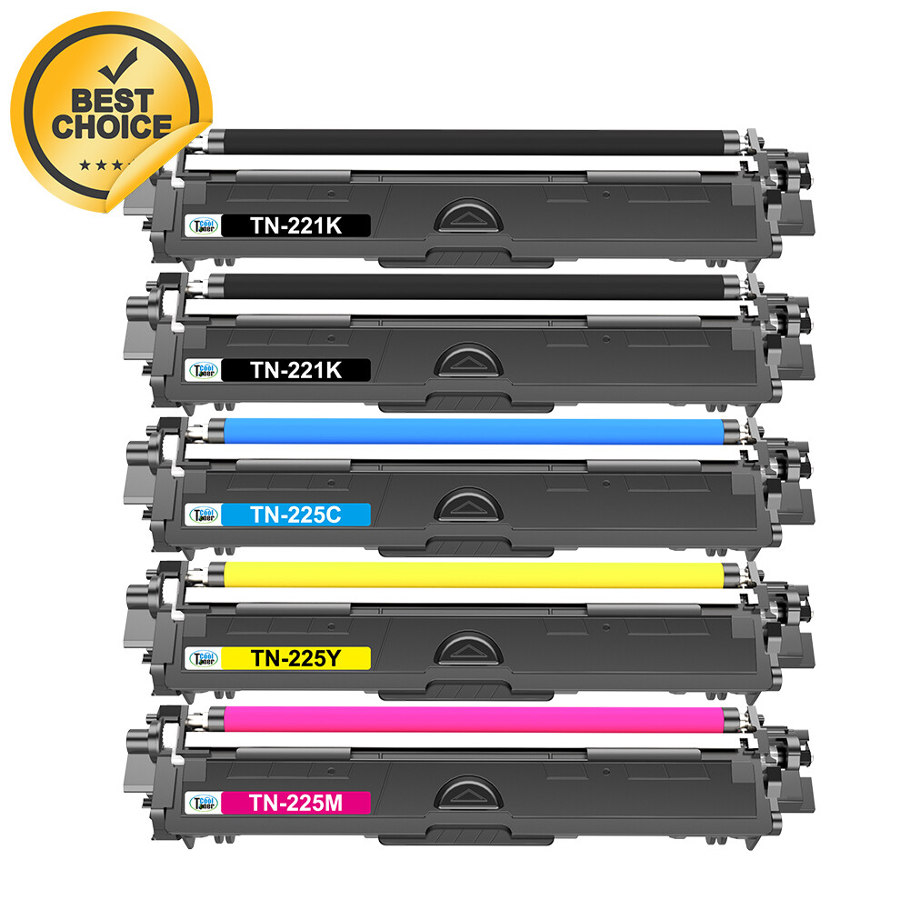 5 Pack Color TN221 TN225 Toner Ink for Brother HL-3170CDW MFC-9340CDW MFC-9130CW