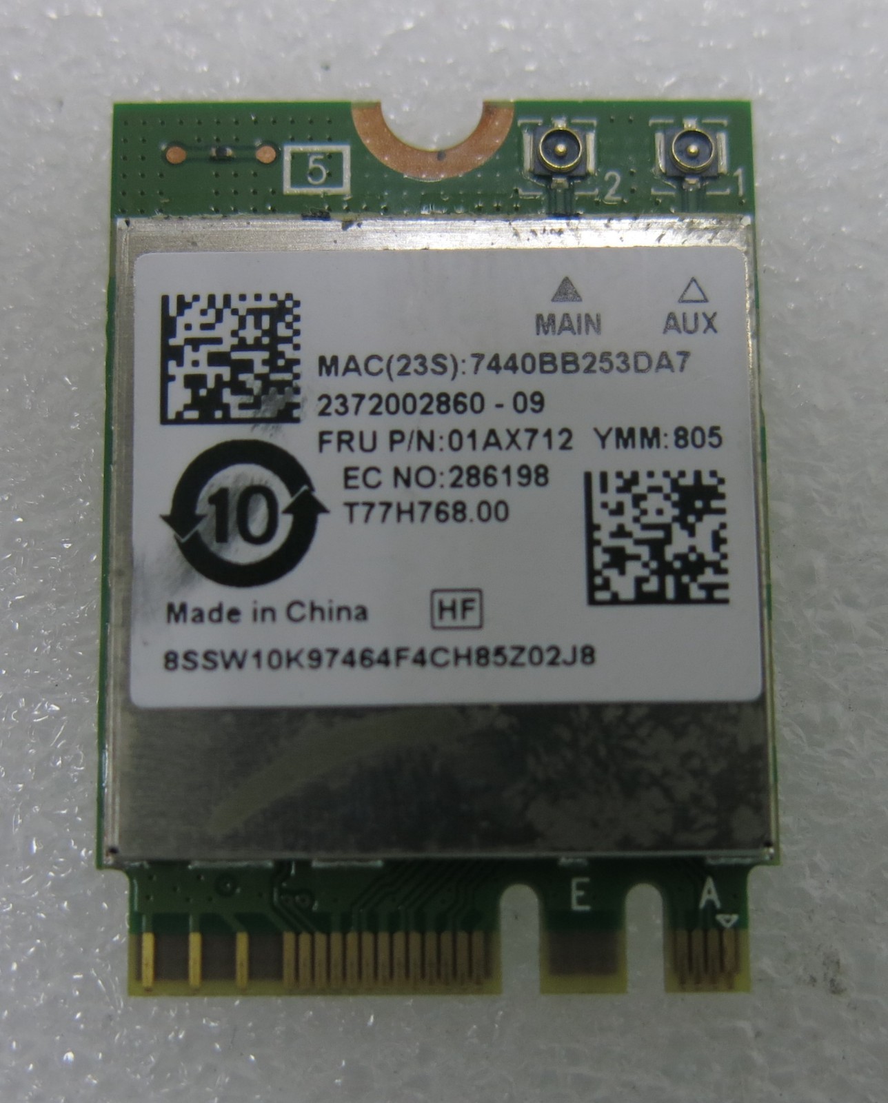 Genuine Realtek RTL8822BE 802.11ac Wi-Fi Bluetooth 4.2 M.2 Card 01AX712