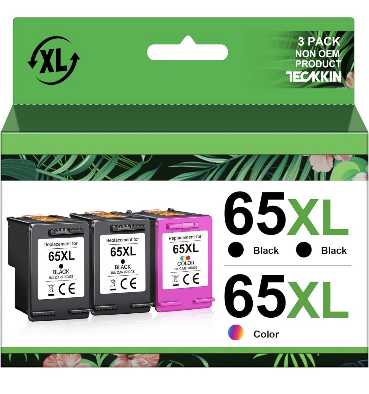 65XL Ink Cartridges Black/Color Combo Pack (3 Pack - 2 Black/1 Color)