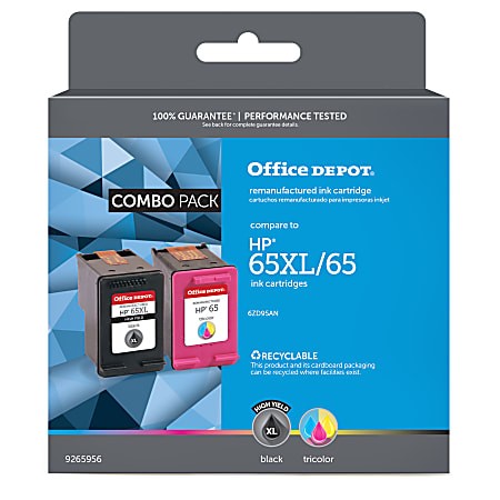 HP OFFICE DEPOT HIGH-YIELD TRI-COLOR INK CARTRIDGE HP 65XL/65 - BLACK TRI-COLOR