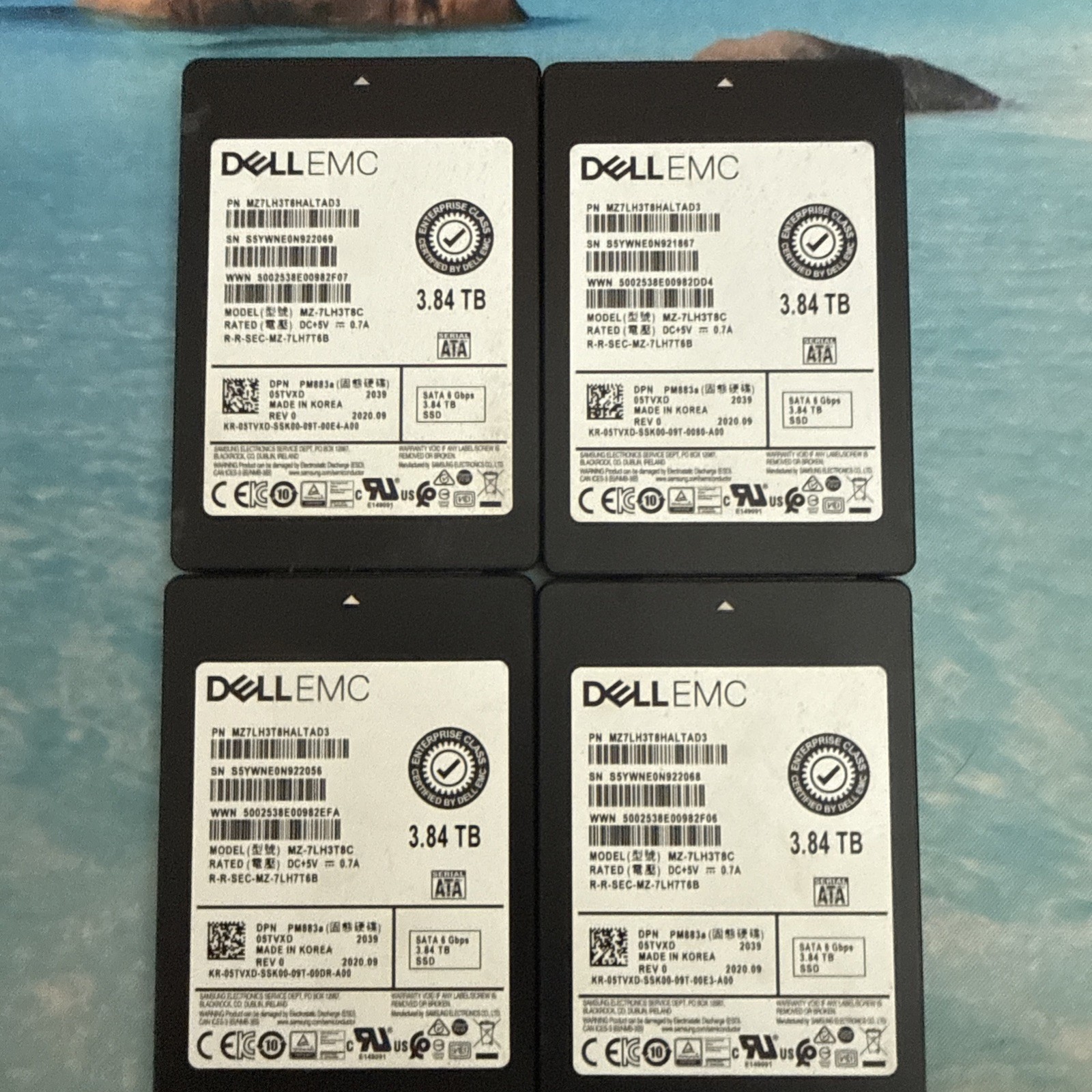 Lot Of 4 Dell Emc 3.84 Tb 95% + SSD Life Remain MZ-ILT37T8C Tested Working