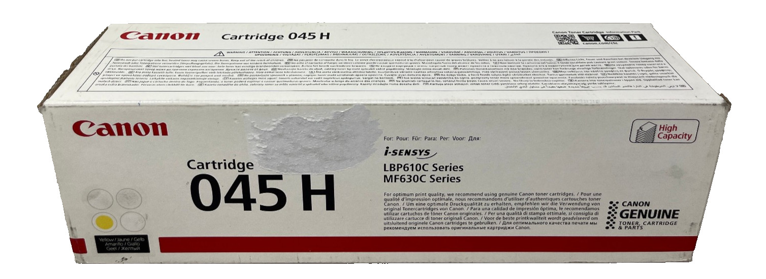 CANON 045H 1243C002 ORIGINAL YELLOW TONER FOR iSENSYS LBP610C/MF630C [B BOX]