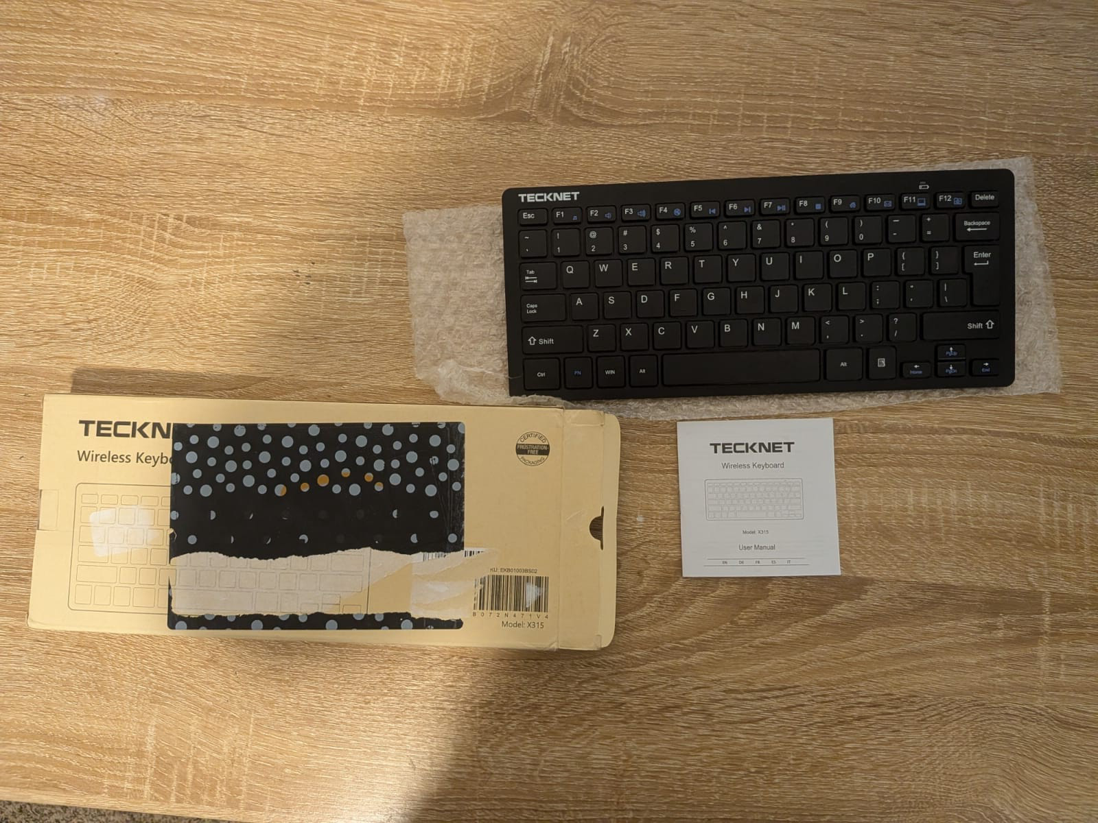 TECKNET X315 Wireless Keyboard Slim Full Size   Black