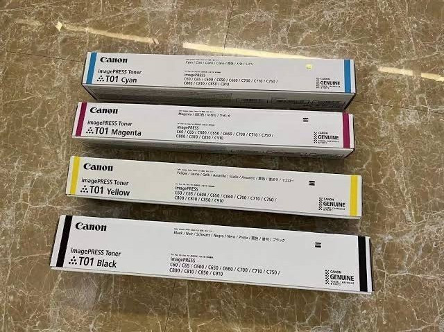 Genuine Canon ImagePRESS Toner T01 CMYK Set For C60/C600/C700/C800/C850/C810 .