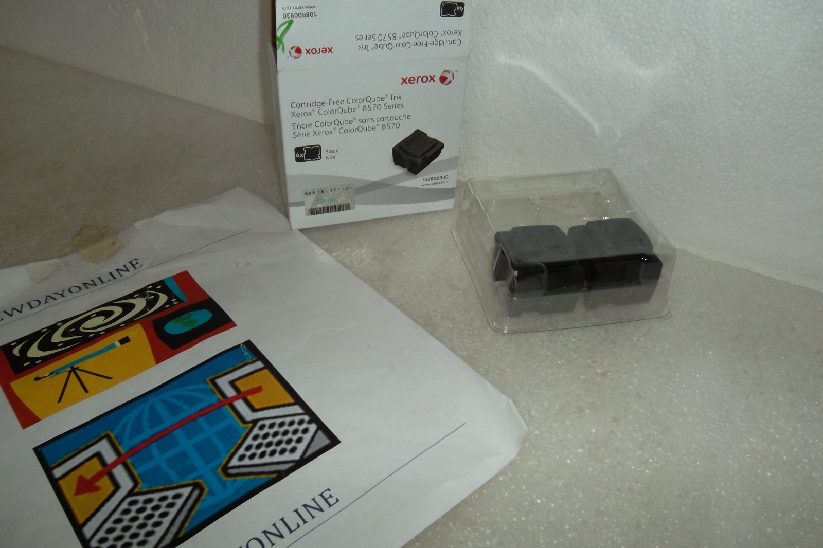 XEROX ColorQube Ink Black (2 Sticks) for 8570 8580 108R00930 NEW