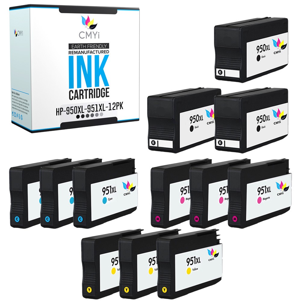 12PK CMYi Compatible Printer Cartridges 950XL & 951XL for HP OfficeJet Pro 8600