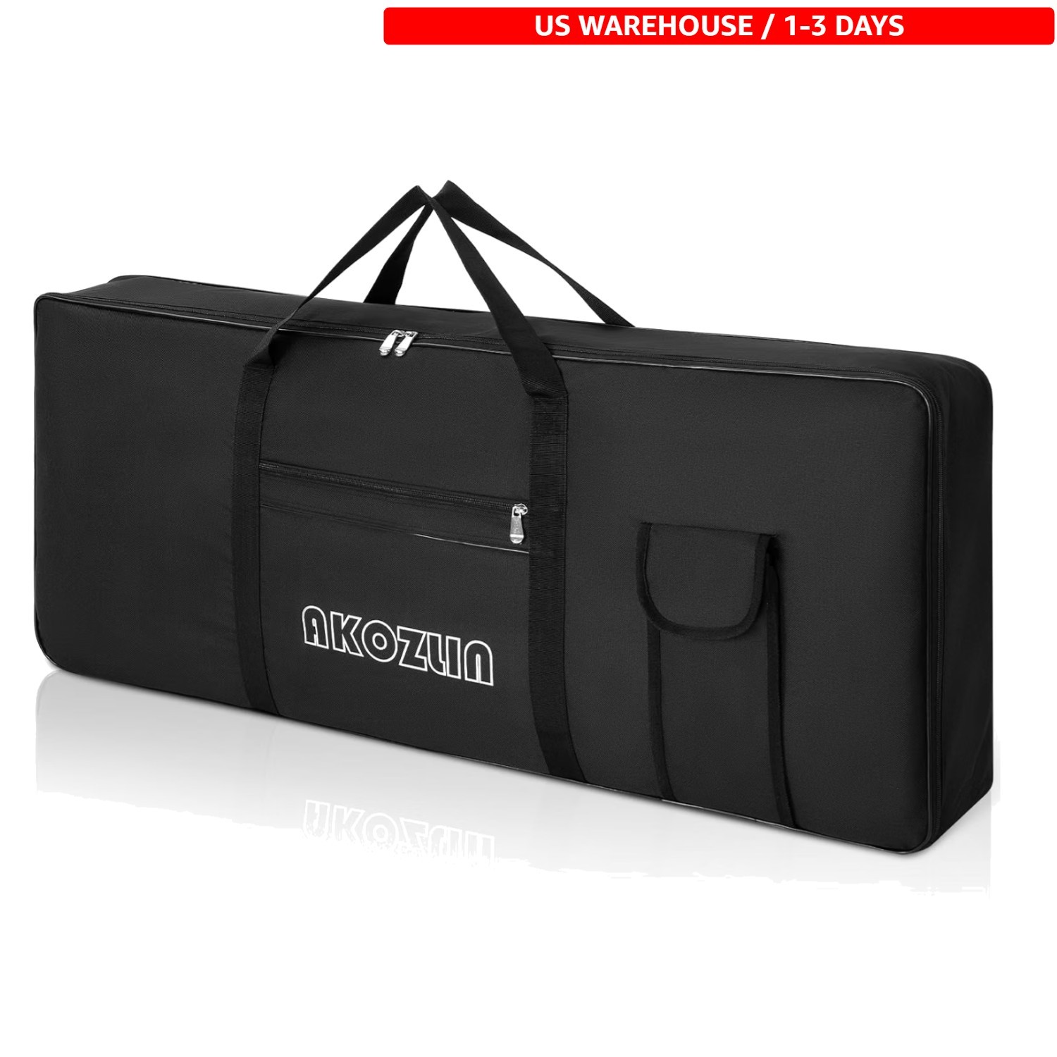 Adjustable 61-Key Keyboard Case - Lightweight with Multiple Storage Compartments