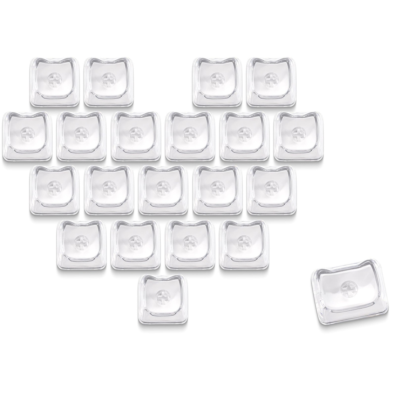 21 PCS XVX Blank Transparent Keycaps Sweet Heart PC Custom Clear Backlit