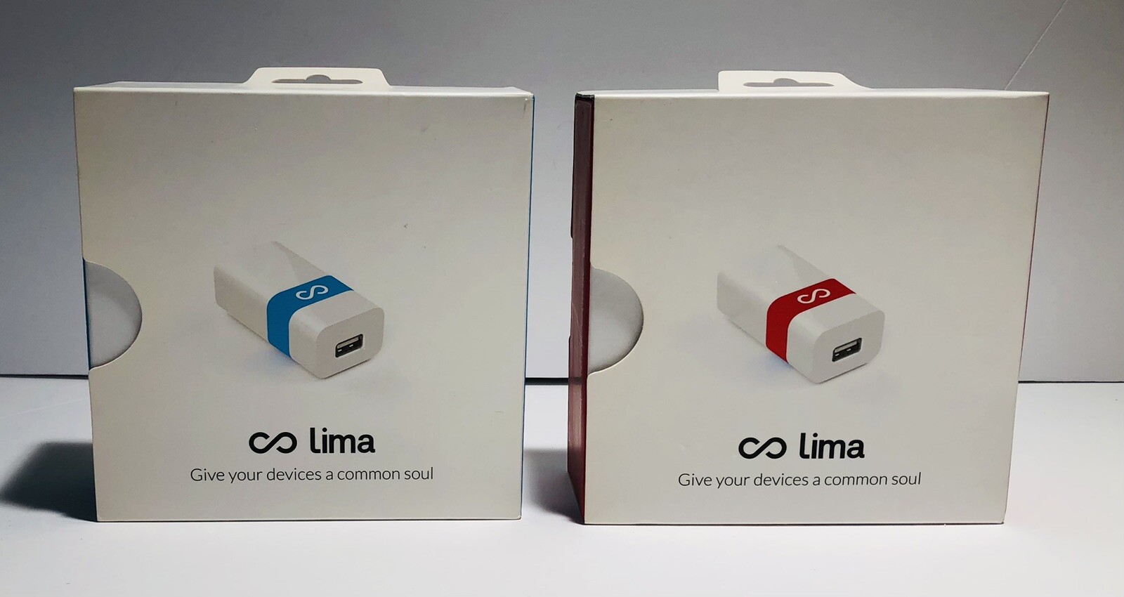 2x Lima Smart Cloud Sharing USB Device + Earphones kickstarter Blue & Red New
