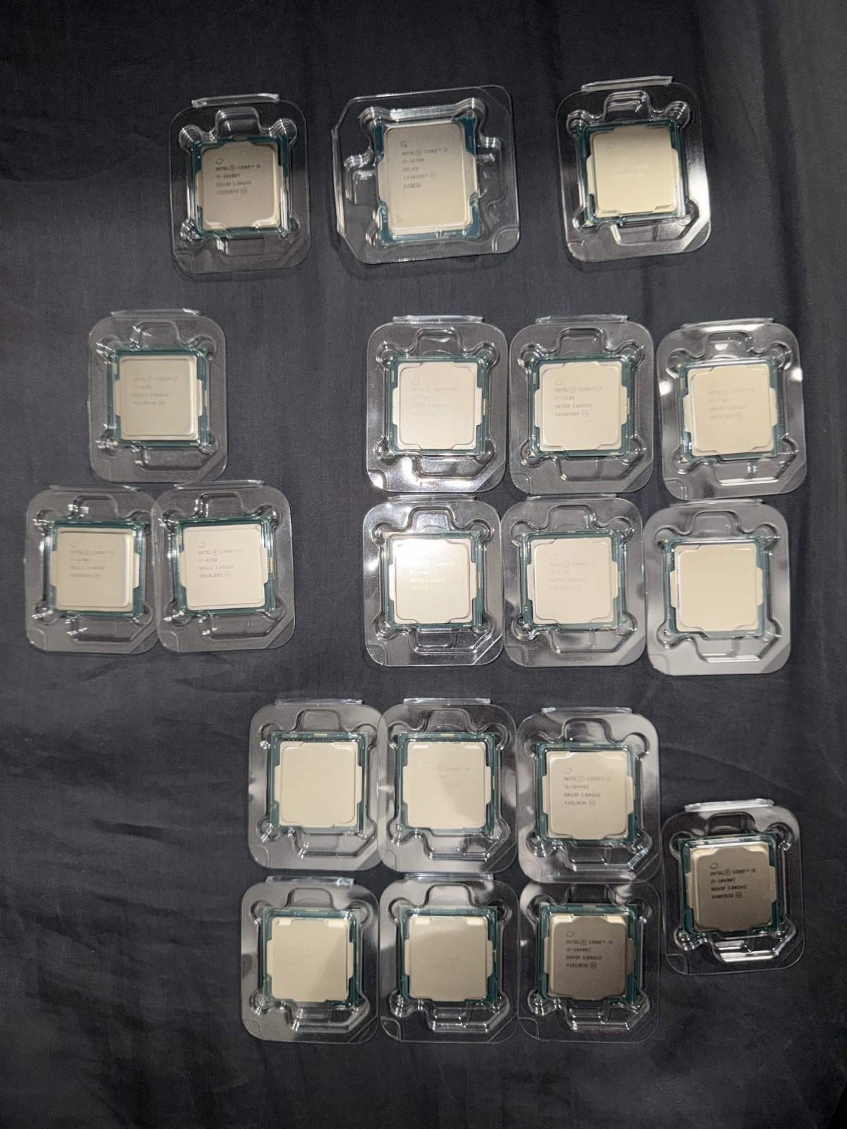 Bulk Lot of 19x Intel Core CPUs i7 12700 / i5 10400T 10500T / i7 8700 7700 6700