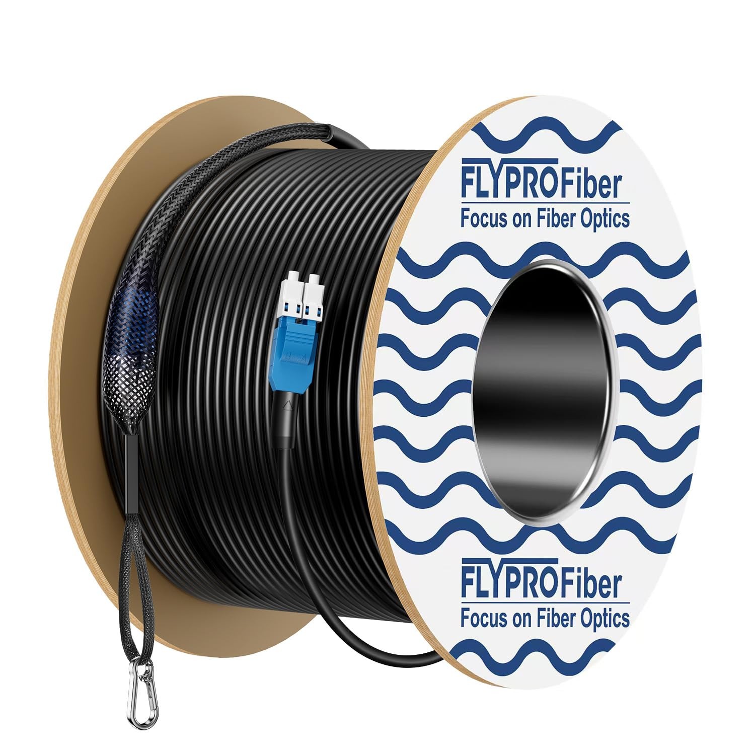 - 50m/164ft OS2 LC to LC Outdoor Armored Fiber Patch Cable OD-5mm, Single Mod...
