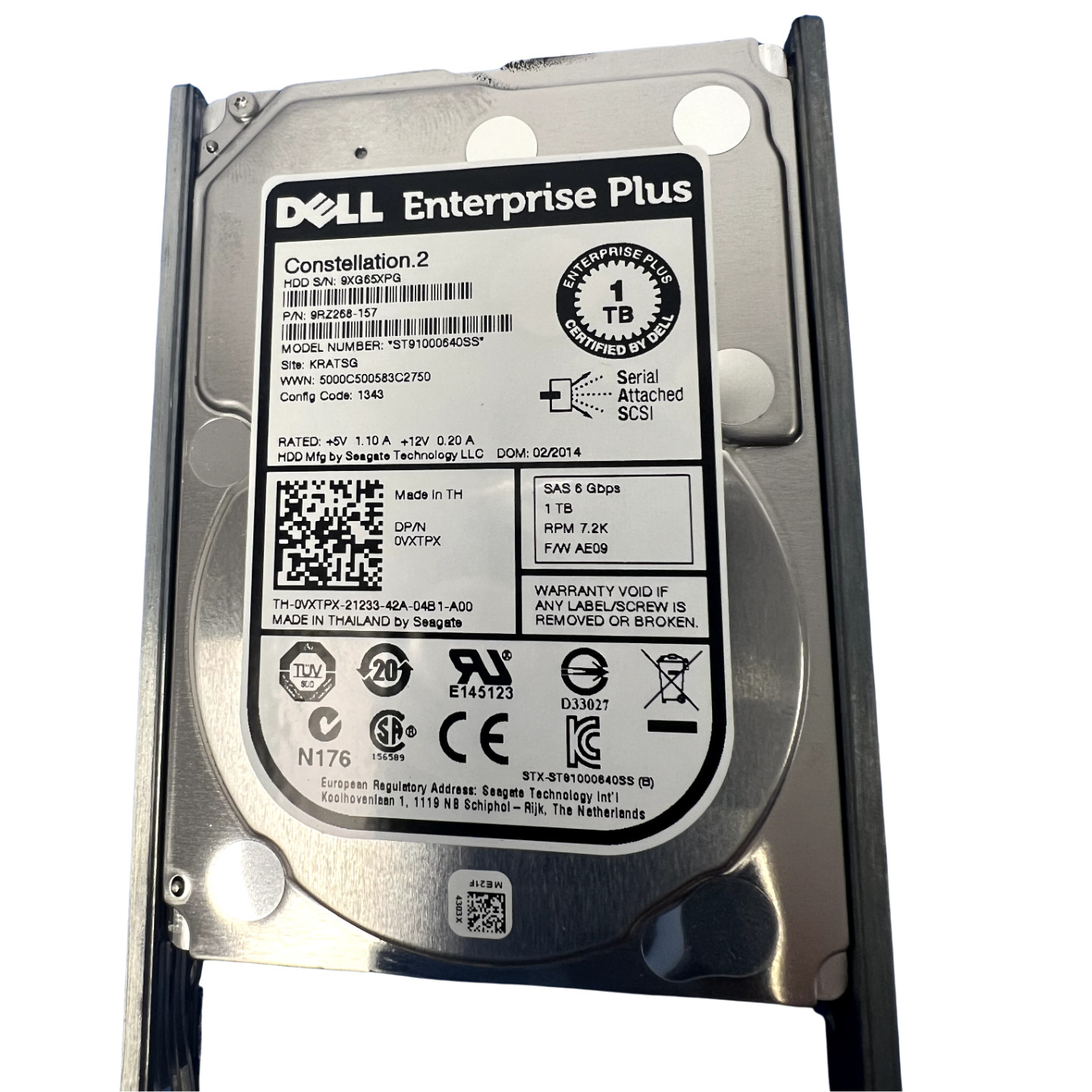 QTY 4  DELL VXTPX 0VXTPX ST91000640SS 1TB 7.2K 6G 2.5'' SFF SAS HDD Tested Good
