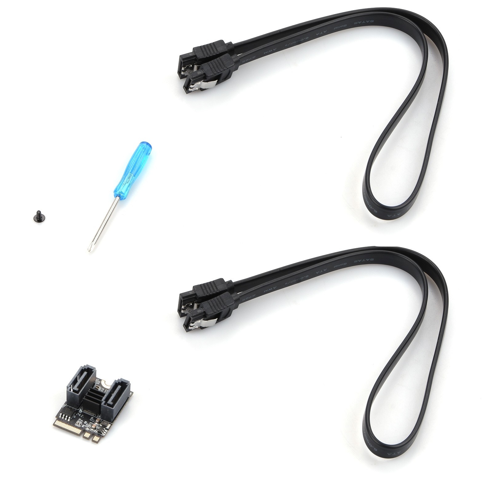 M2 to SATA 3.0 PCI-E3.0 Card Key A +E WiFi M.2 to Dual Port SATA Adapter Card