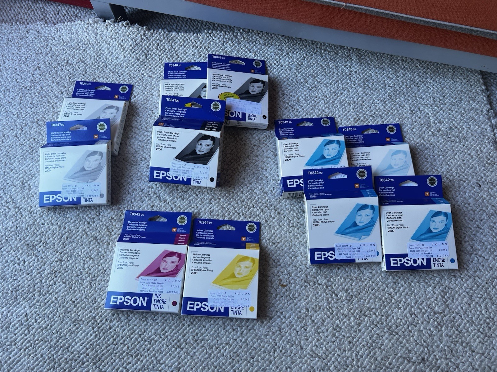 Lot Of 11 Epson Stylus Photo 2200 Cartridges Black Cyan Expired 2007 