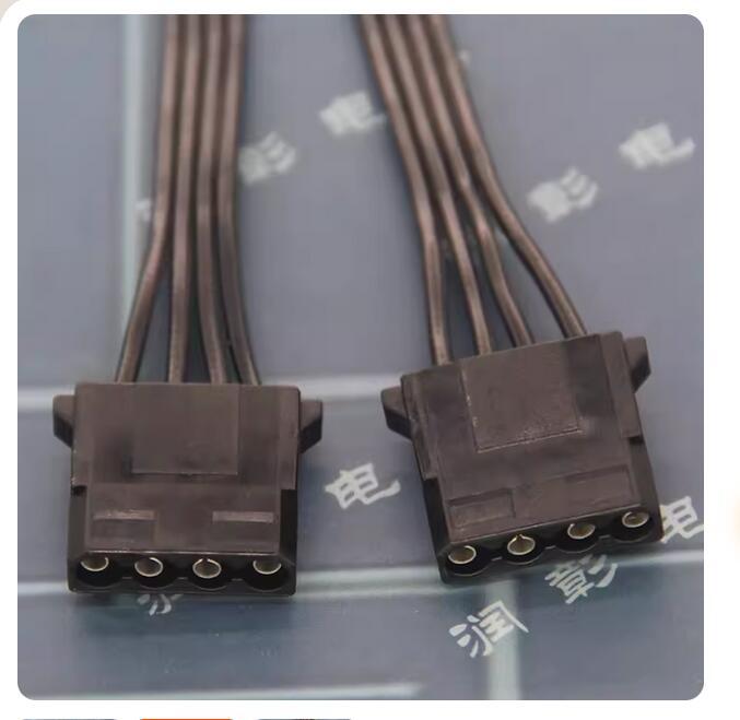 Power Supply Line D-port One In Two Wire Large 4P 18AWG Parallel IDE Cable Black