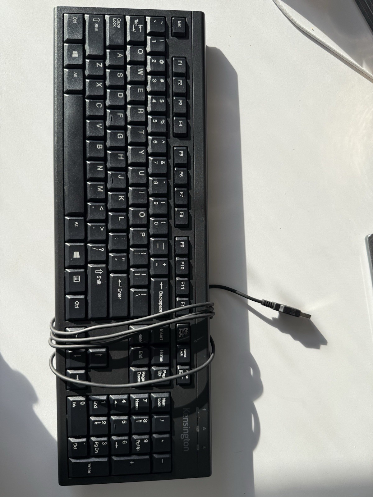 Kensington Keyboard for Life USB Wired 104 Keys Slim Spill-Proof Quiet K64370A