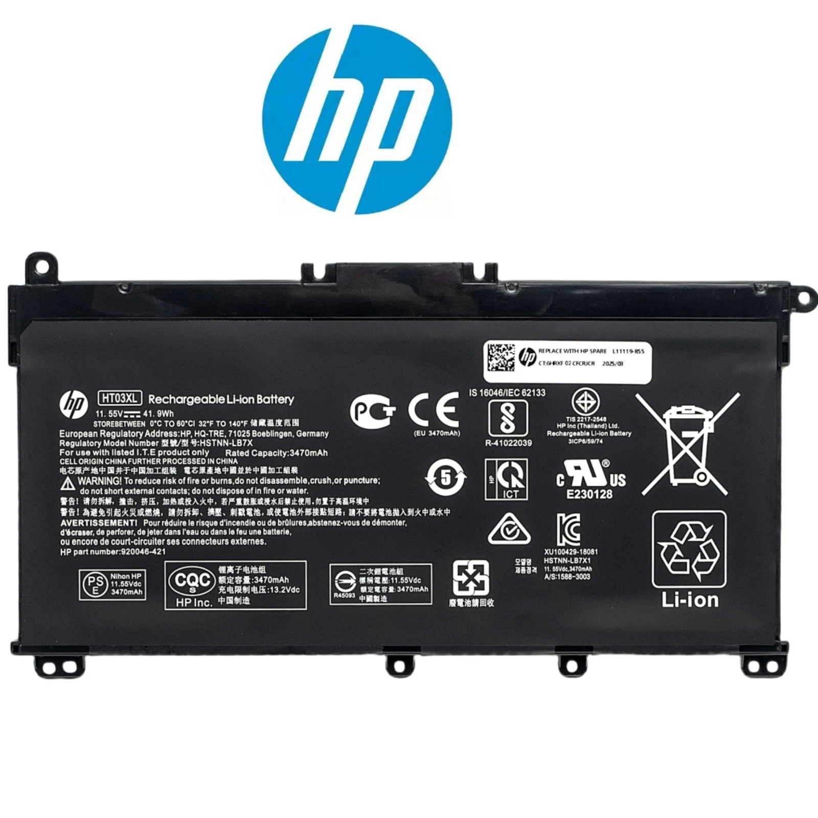 OEM Genuine HT03XL Battery For HP Pavilion L11421-2C2 L11119-855 15-DA 15-DB New