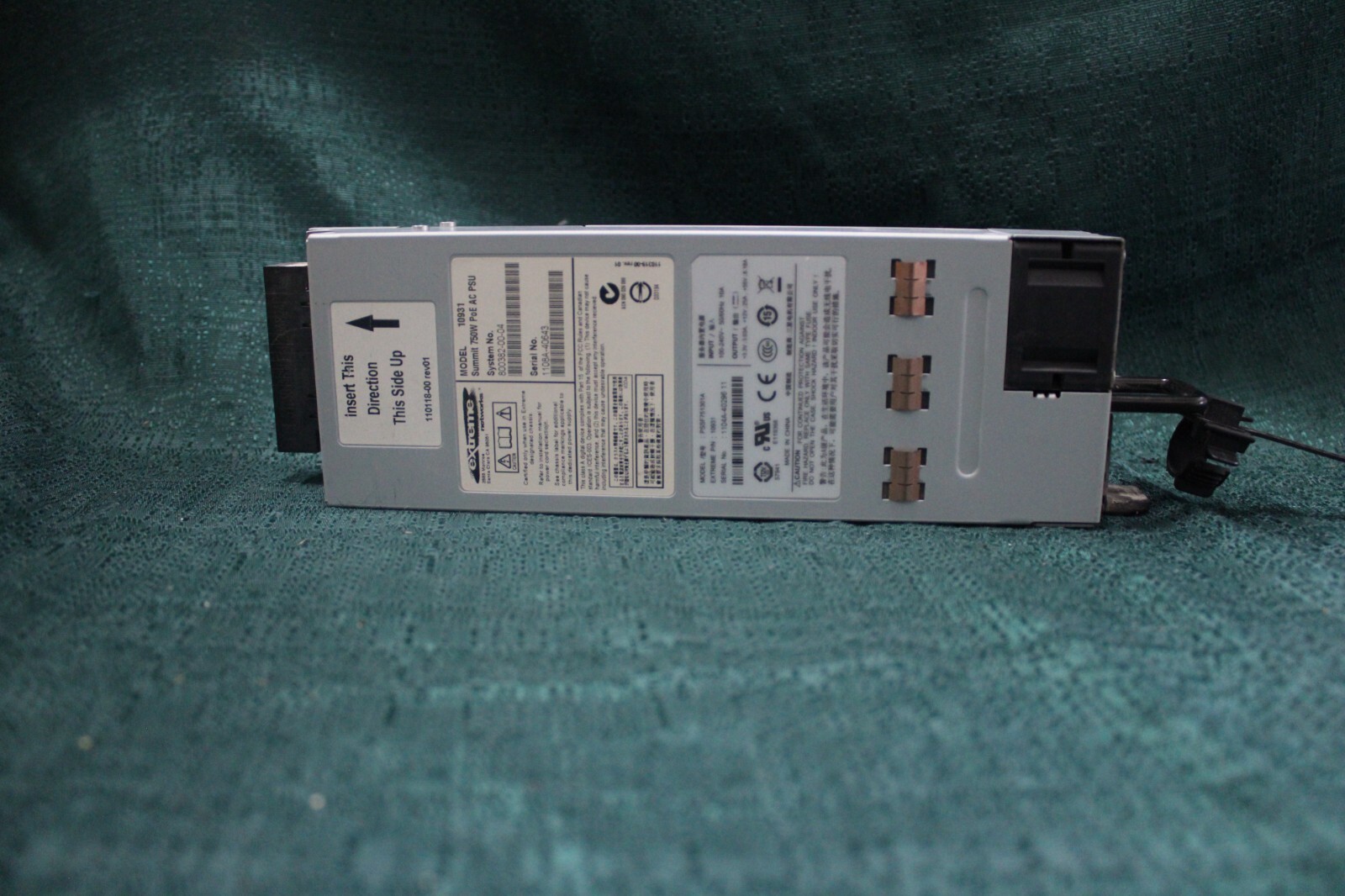 Extreme Networks 10931 Summit 750W AC PSU Power Supply Module 10931 PSSF751301A
