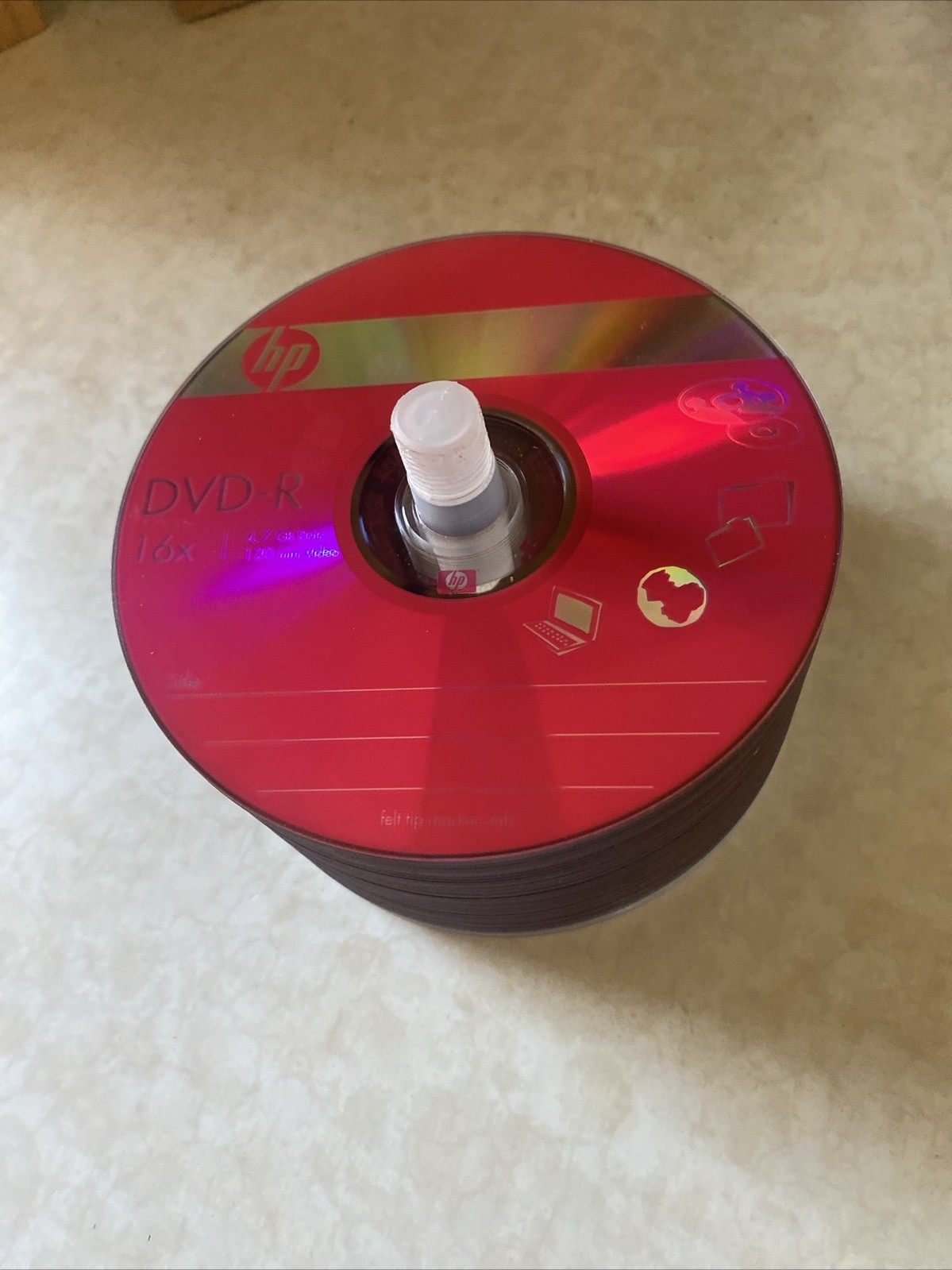 HP DVD+R 16X 4.7 GB Disc 120 Minute Blank Open Box 40 Discs