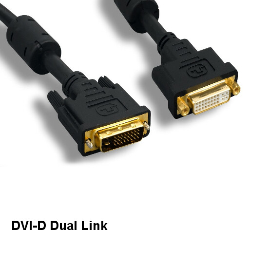 KNTK 15ft DVI-D 24+1 Extension Cord Digital Dual Link 9.9G TV PC Porjector Cable