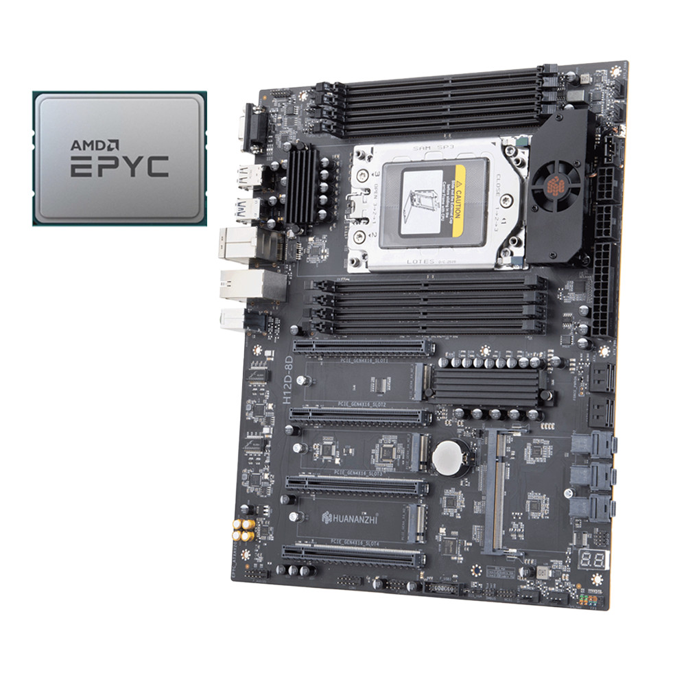 H12D-8D AMD EPYC 7002/7003 8-channel BMC DDR4 IPMI2.0 +AMD EPYC 7742 64C128T SP3