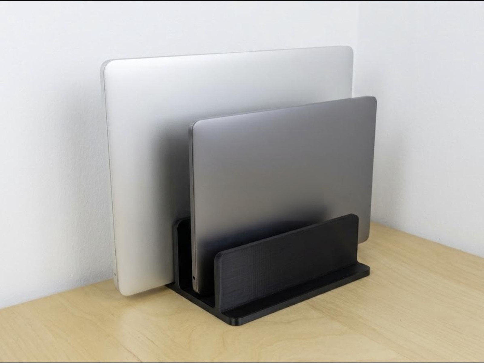 Dual Vertical Laptop Stand 2 Slot Desk Holder Organizer for MacBook Tablet Dock