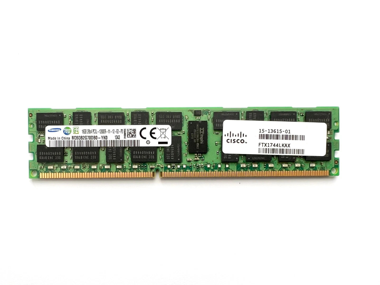 AU SELLER Samsung 16GB DDR3 PC3L-12800R M393B2G70DB0-YK0 CISCO 15-13615-01 TESTD