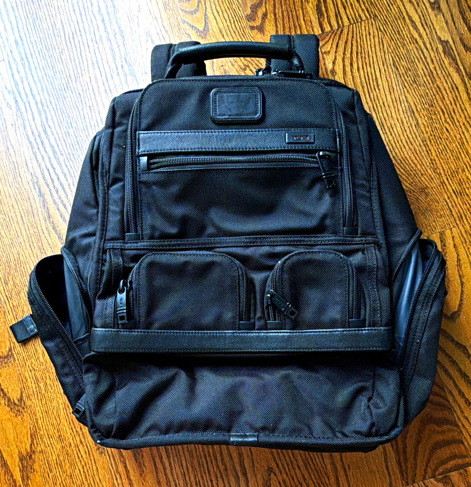 TUMI Alpha Bravo Backpack Ballistic Nylon Black Padded Adjustable Straps and tag