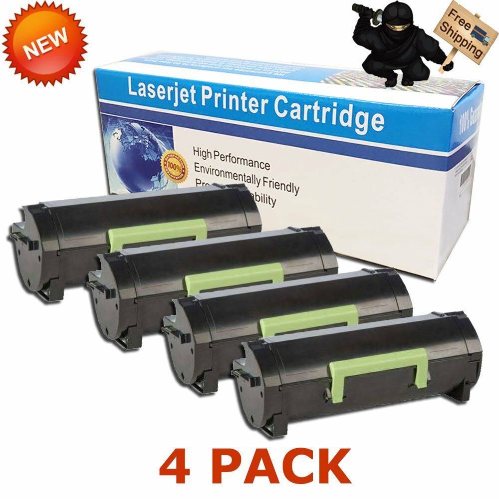 4 PK Ultra HY Black Toner Comp For Lexmark 50F1U00 501U MS510dn MS610 MS610dte