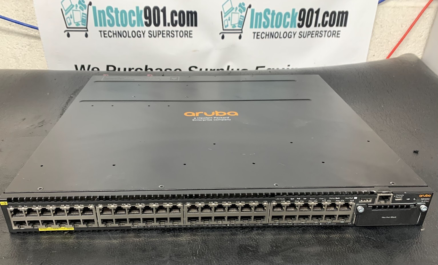 HP Aruba JL074A 3810M 48p PoE+ Switch 2x JL087A + JL084A 4-Port Stacking module