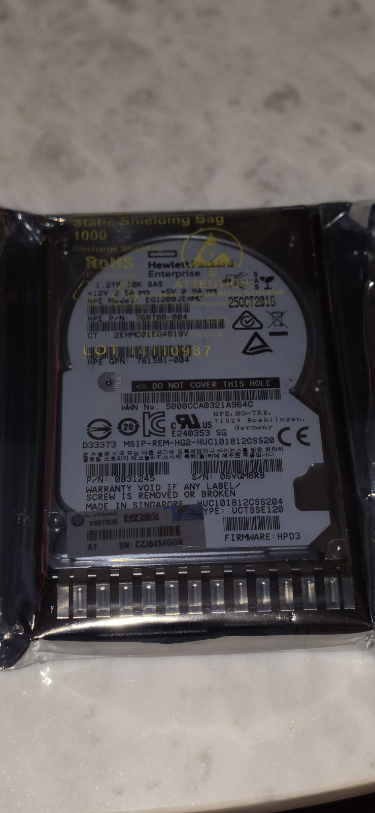 HP 1.2TB 10K SAS 12G 2.5" HDD 781578-001 781518-B21 G8 G9 Hard Drive
