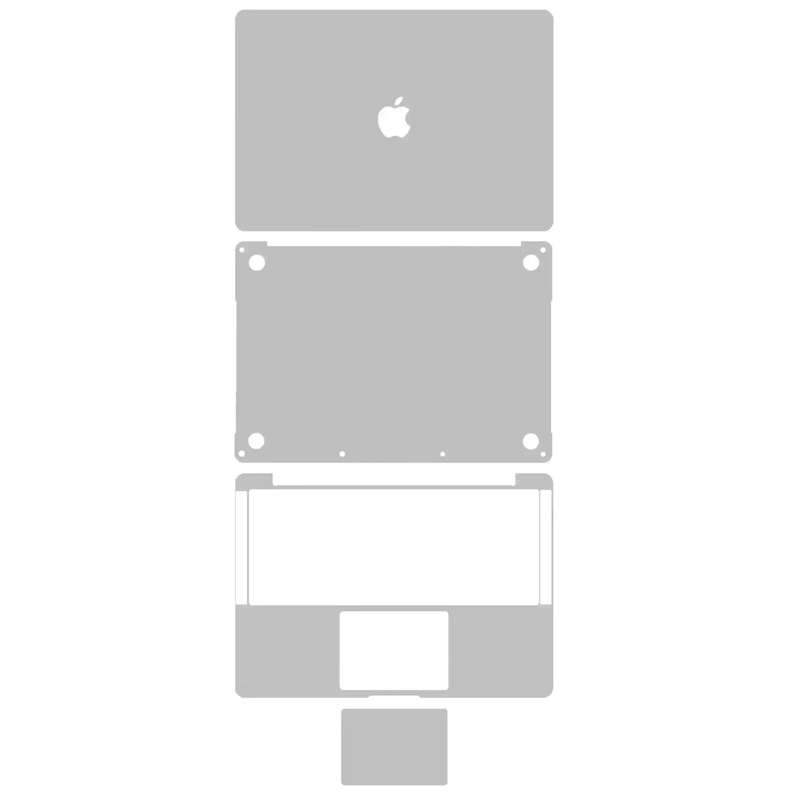 4-in-1 Top, Bottom, Keyboard, Trackpad Skin For MacBook Pro 13" A1708 2016