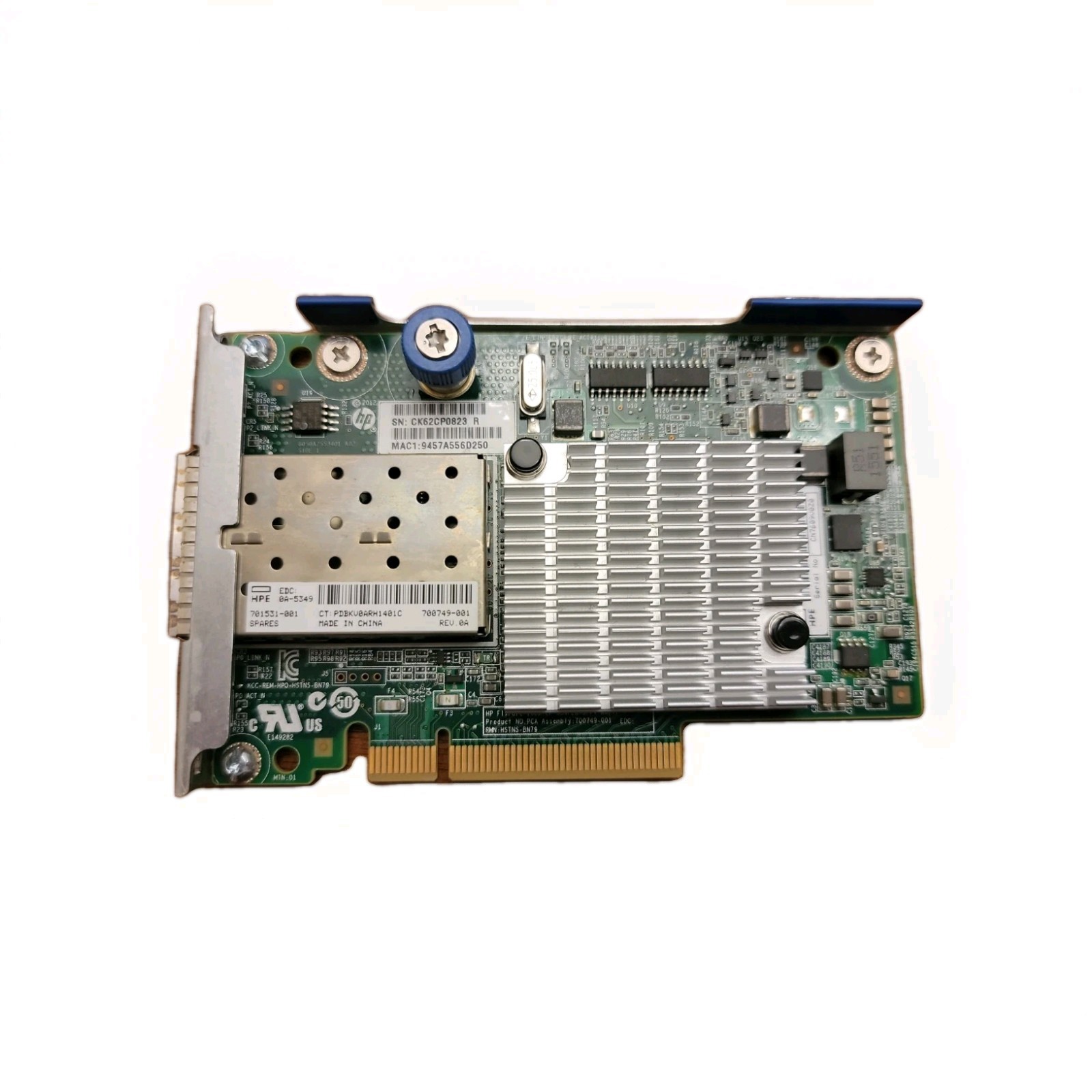 HPE 534FLR-SFP+ Dual-Port 10GbE SFP PCIe Network Adapter P/N: 701531-001 Tested