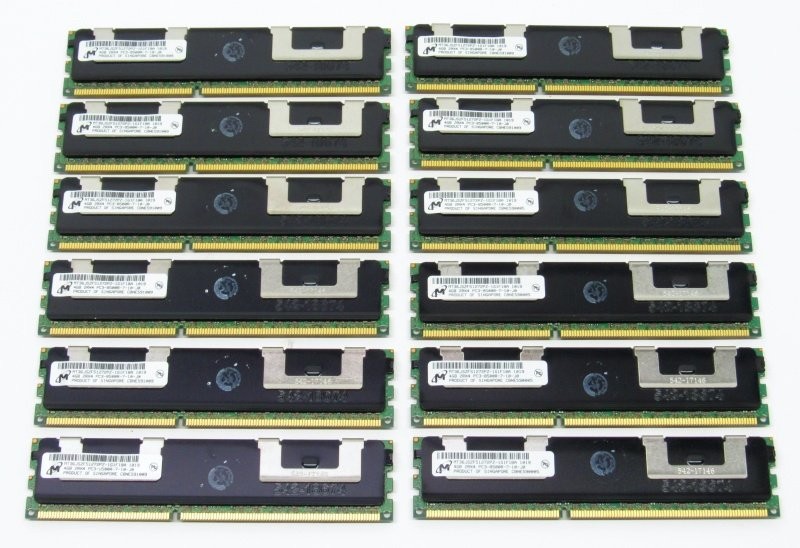 Micron 48GB 12x4GB PC3-8500R DDR3 MT36JSZF51272PZ-1G1F1 ECC Reg Server Memory