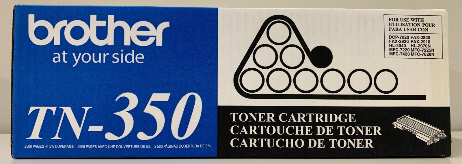 New Genuine Brother TN-350 Black Toner Cartridge Box