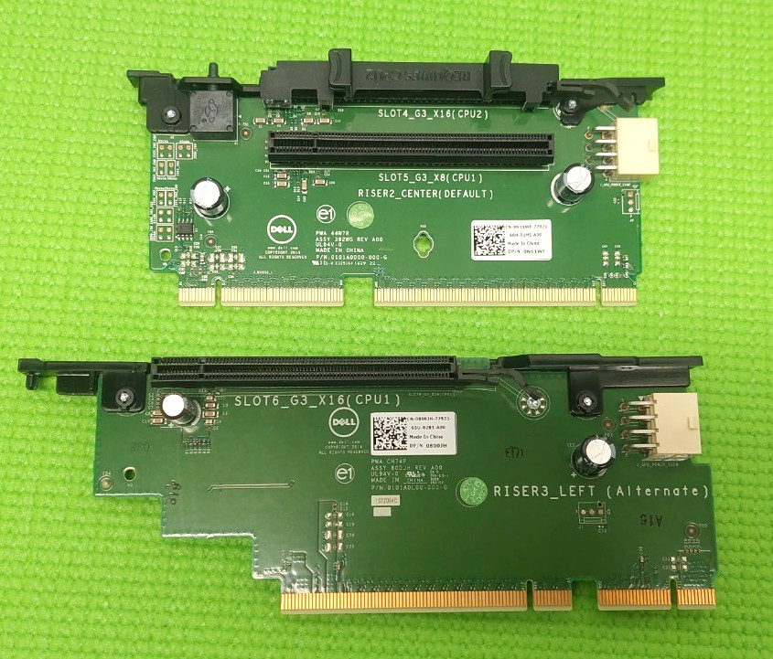 Dell PowerEdge R730XD Riser Card Bundle N11WF & 800JH Slot6 Set