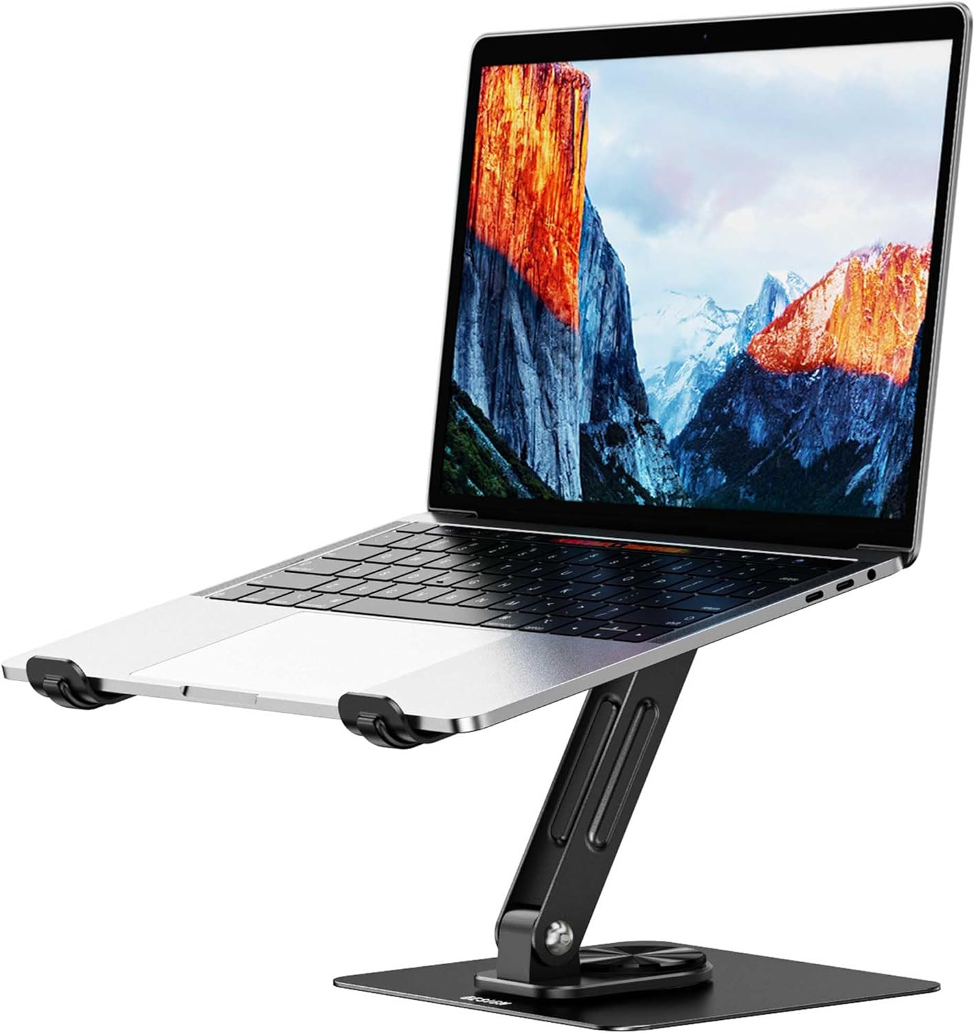 LS12 Laptop Stand with 360° Rotating Base, Ergonomic Adjustable Notebook Holder,