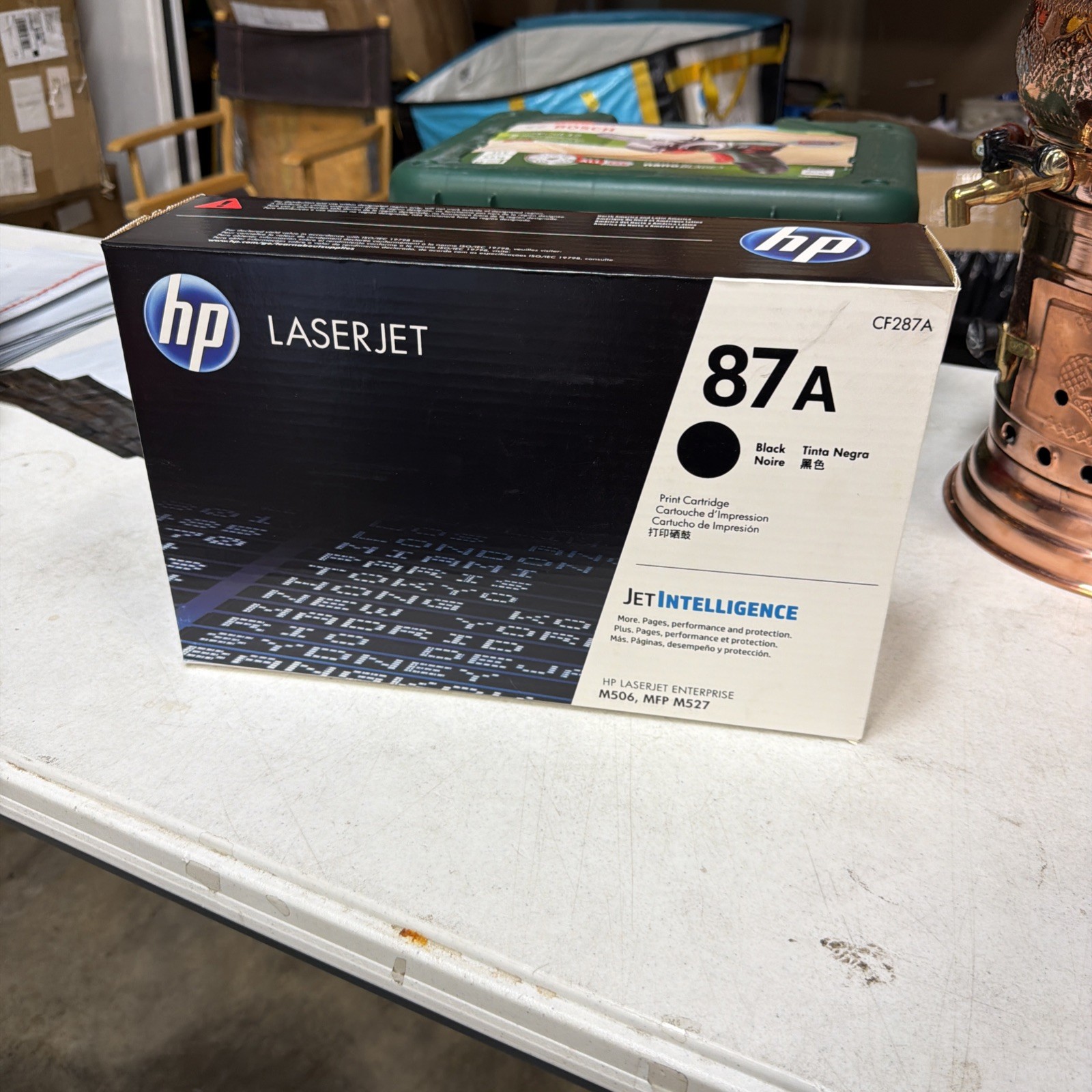 NIB HP 87A-BLACK INK CARTRIDGE DAMAGED BOX