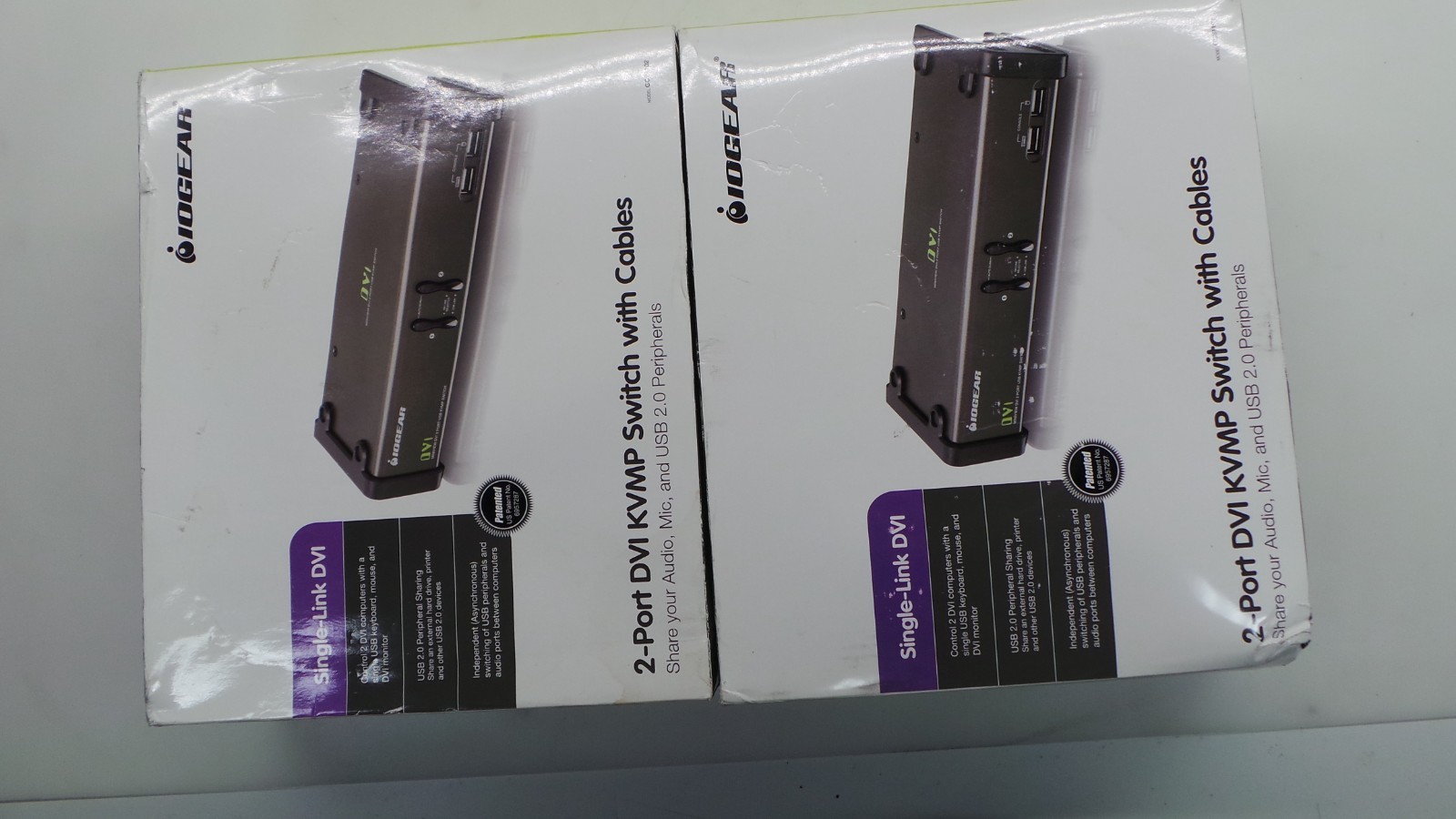 Lot Of 02 NEW - IOGEAR GCS1102 2-Port DVI KVM Switch with Cables