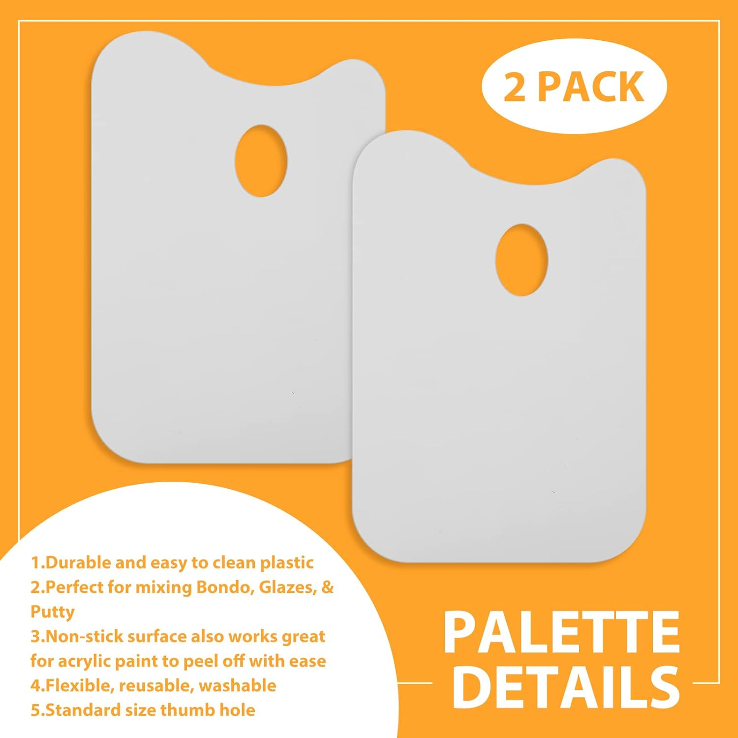 2 Pcs 14.5 X 10 Inch Plastic Body Filler Mixing Board with 3 Pcs Reusable Bod...